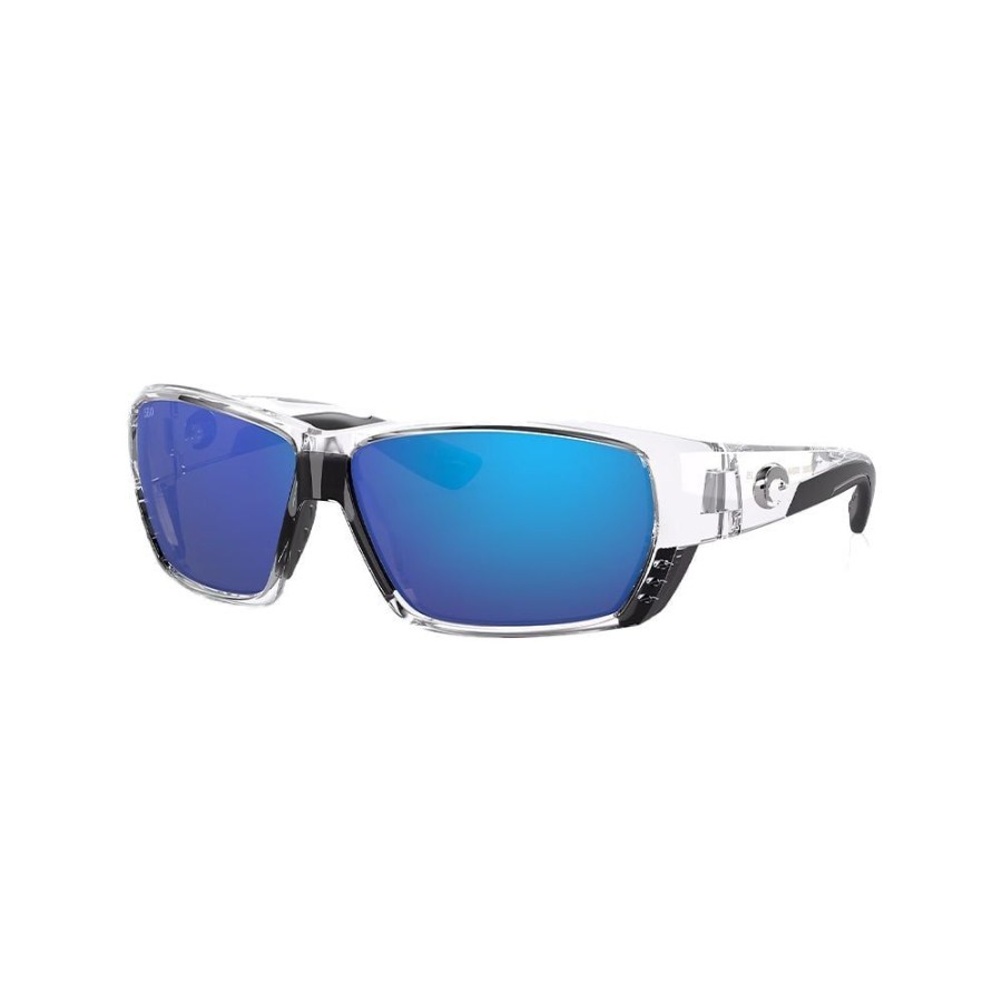 Apparel Costa Del Mar | Costa Del Mar Tuna Alley Sunglasses Shiny Crystal Frame Blue Mirror 580G | 06S9009 90094062