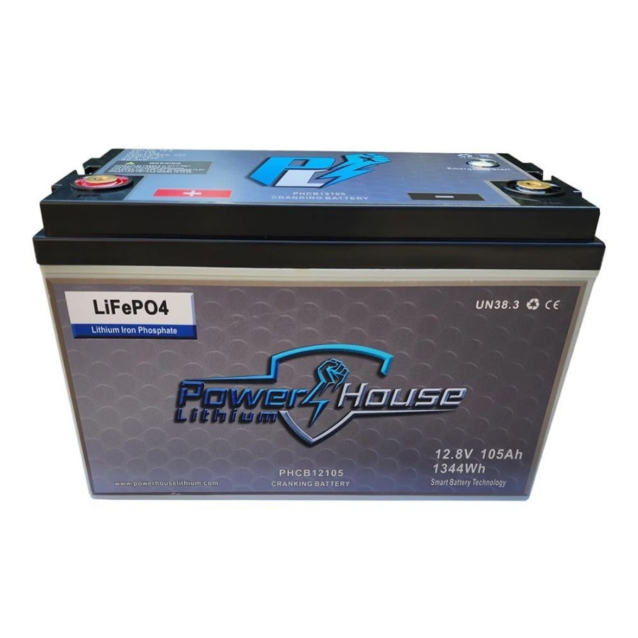 Marine Powerhouse Lithium | Powerhouse Lithium Cranking Battery 12V 105Ah With Emergency Start