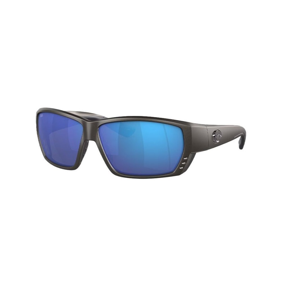 Apparel Costa Del Mar | Costa Del Mar Tuna Alley Sunglasses Matte Steel Gray Metallic Frame Blue Mirror 580G | 06S9009 90093162