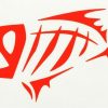 Fishing G. Loomis Decals | G. Loomis Red Skeleton Fish Window Sticker