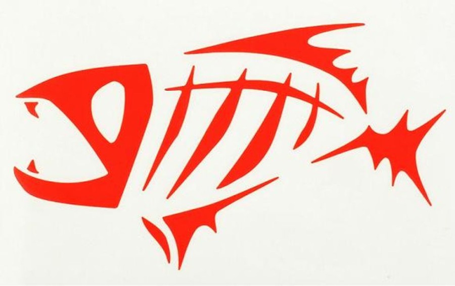 Fishing G. Loomis Decals | G. Loomis Red Skeleton Fish Window Sticker