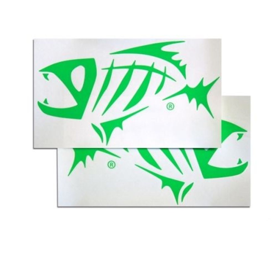 Fishing G. Loomis Decals | G. Loomis Green Skeleton Fish Boat Decal Set